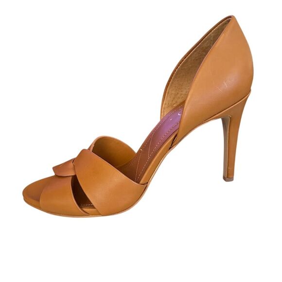 Franco Sarto Hanita pump Women's Brown leather D'Orsay Stiletto Heels Size 7.5 - Picture 4 of 11